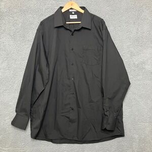 Berlioni Italy Dress Shirt Men 3XL Black Long Sleeve Button Up 19-19.5 36/37
